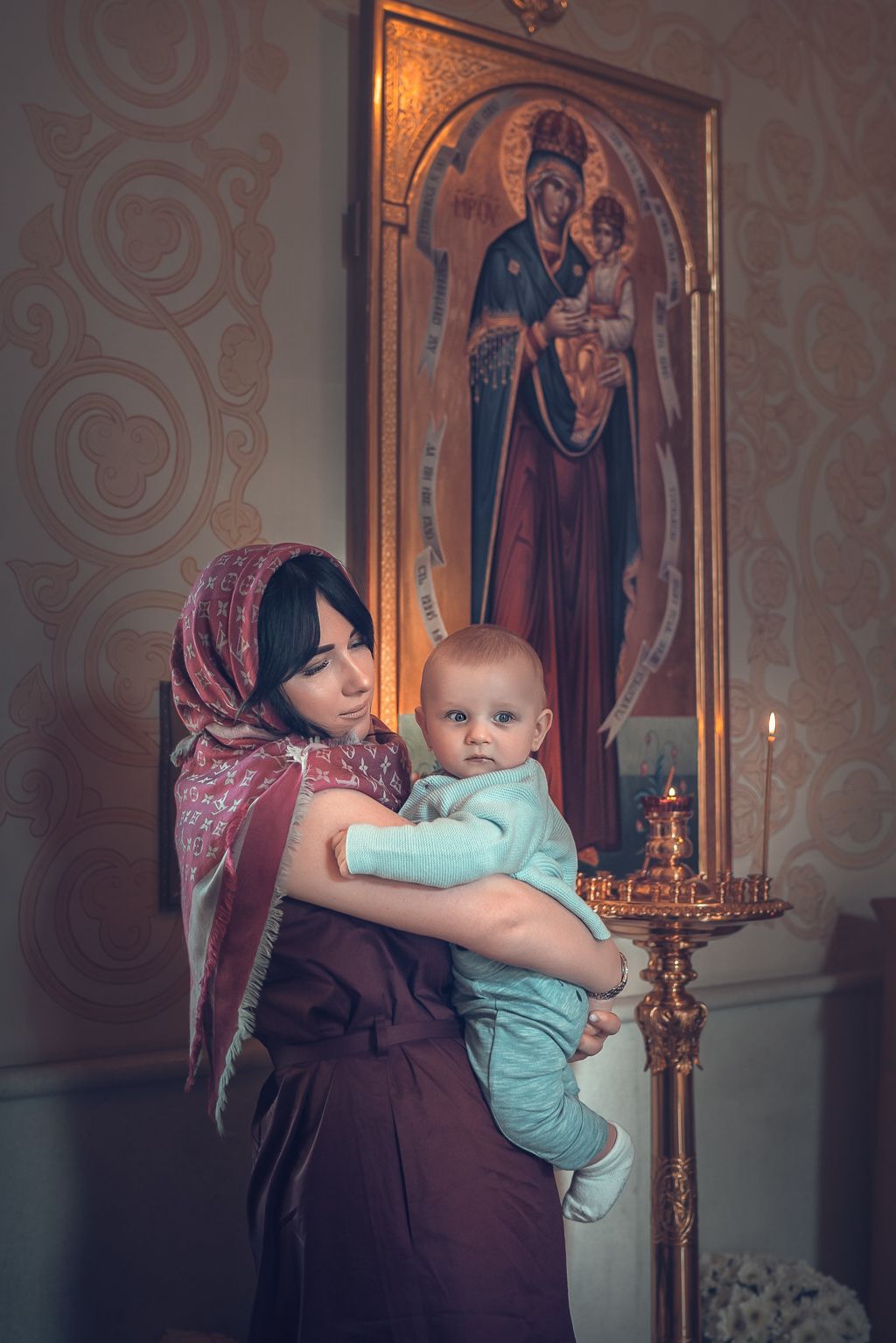 Таинство крещения в храме-колокольне в Токсово